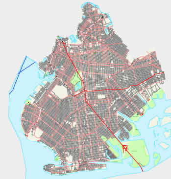 city map of New York City - Brooklyn