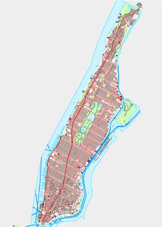 city map of New York City - Manhattan