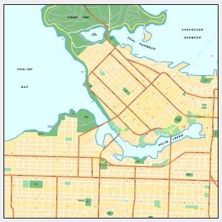 city map of Vancouver