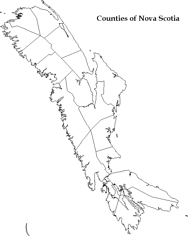 map of nova scotia counties. Blank Nova Scotia Map