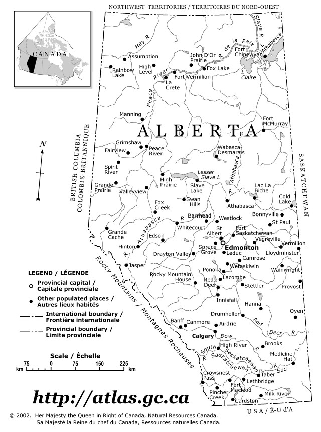 map of alberta canada. Canada. Canada in Alberta Map