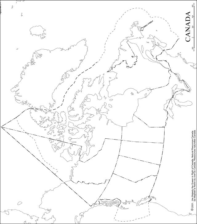 map of canada outline. Canada Outline Map. Blank map showing provincial borders and territorial 