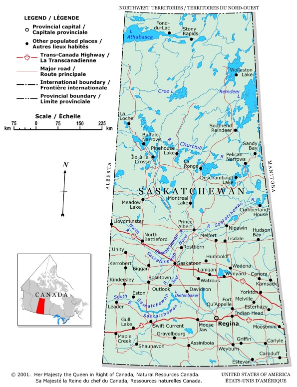 Saskatchewan Political Map