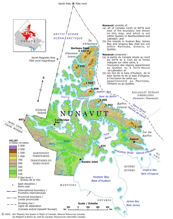 map of nunavut canada. Canada. Canada in Nunavut Map
