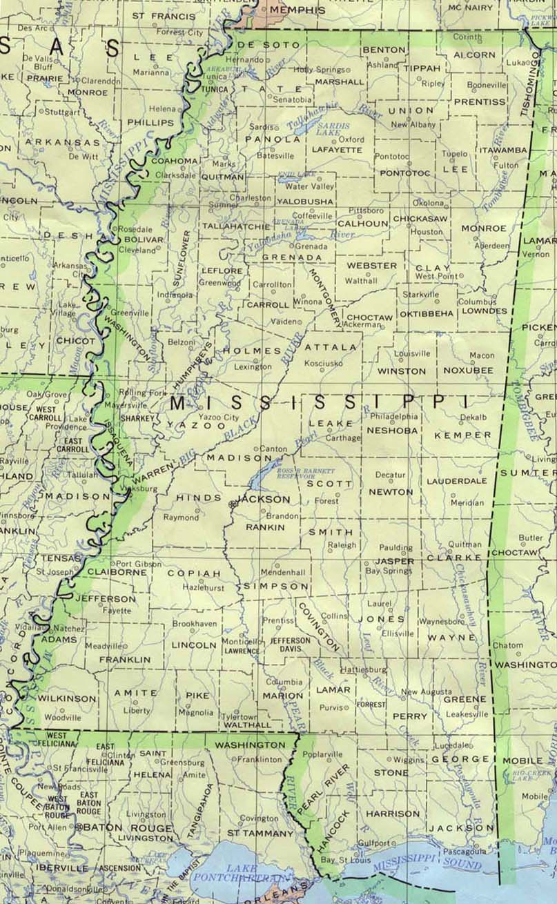 Mississippi USGS topo maps. Click here! base map of Mississippi state,