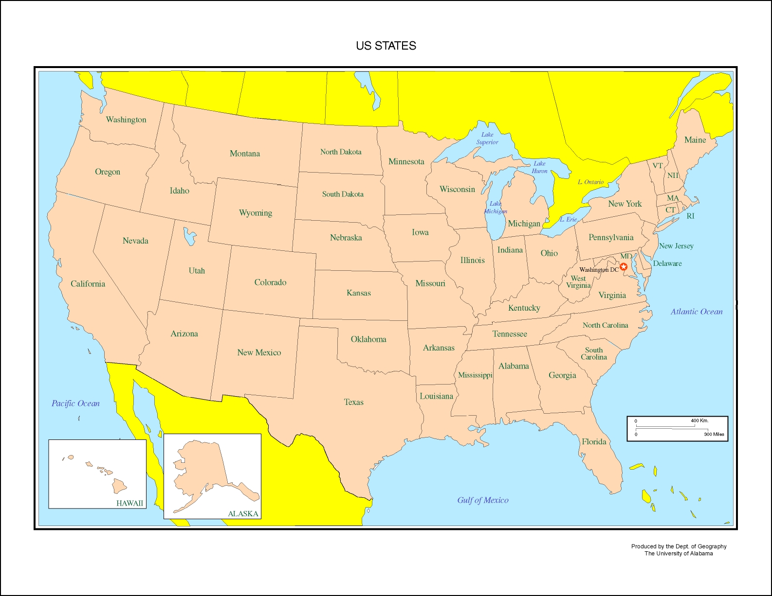 Labeled United States Map Printable Customize and Print