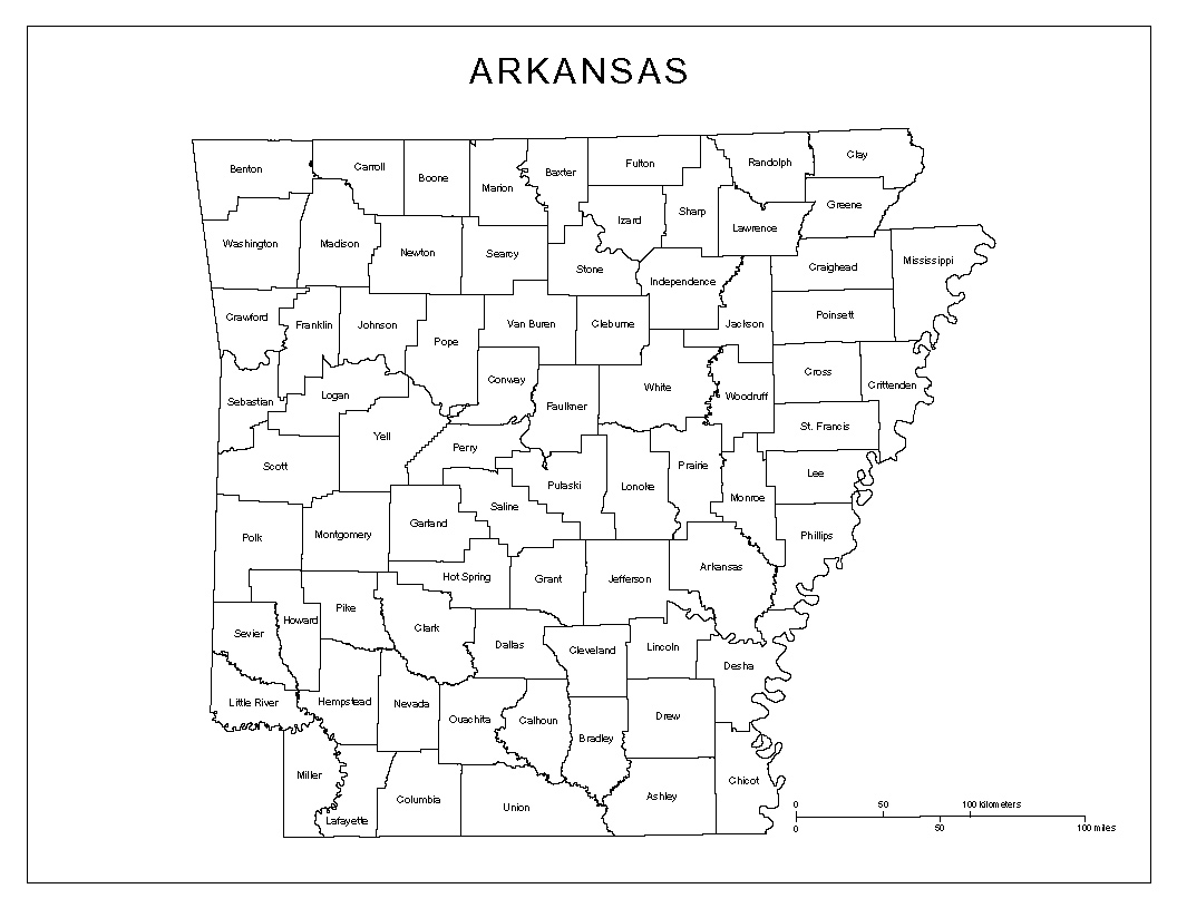 Arkansas Labeled Map
