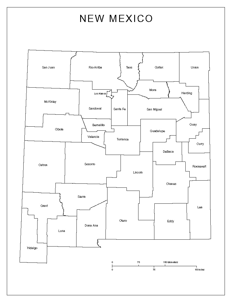 New Mexico Labeled Map