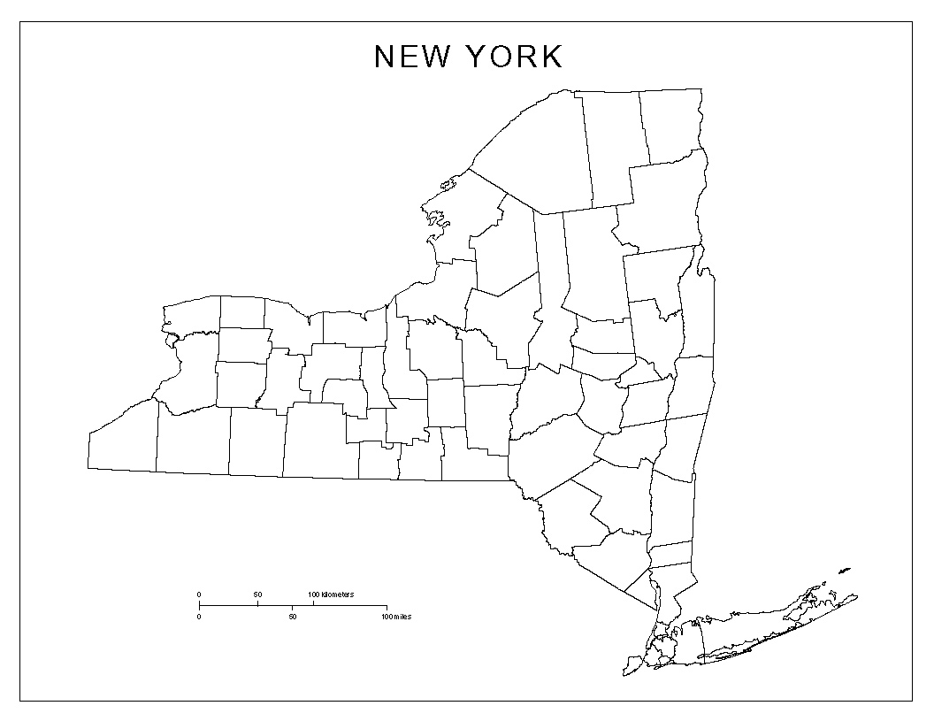 New York Blank Map