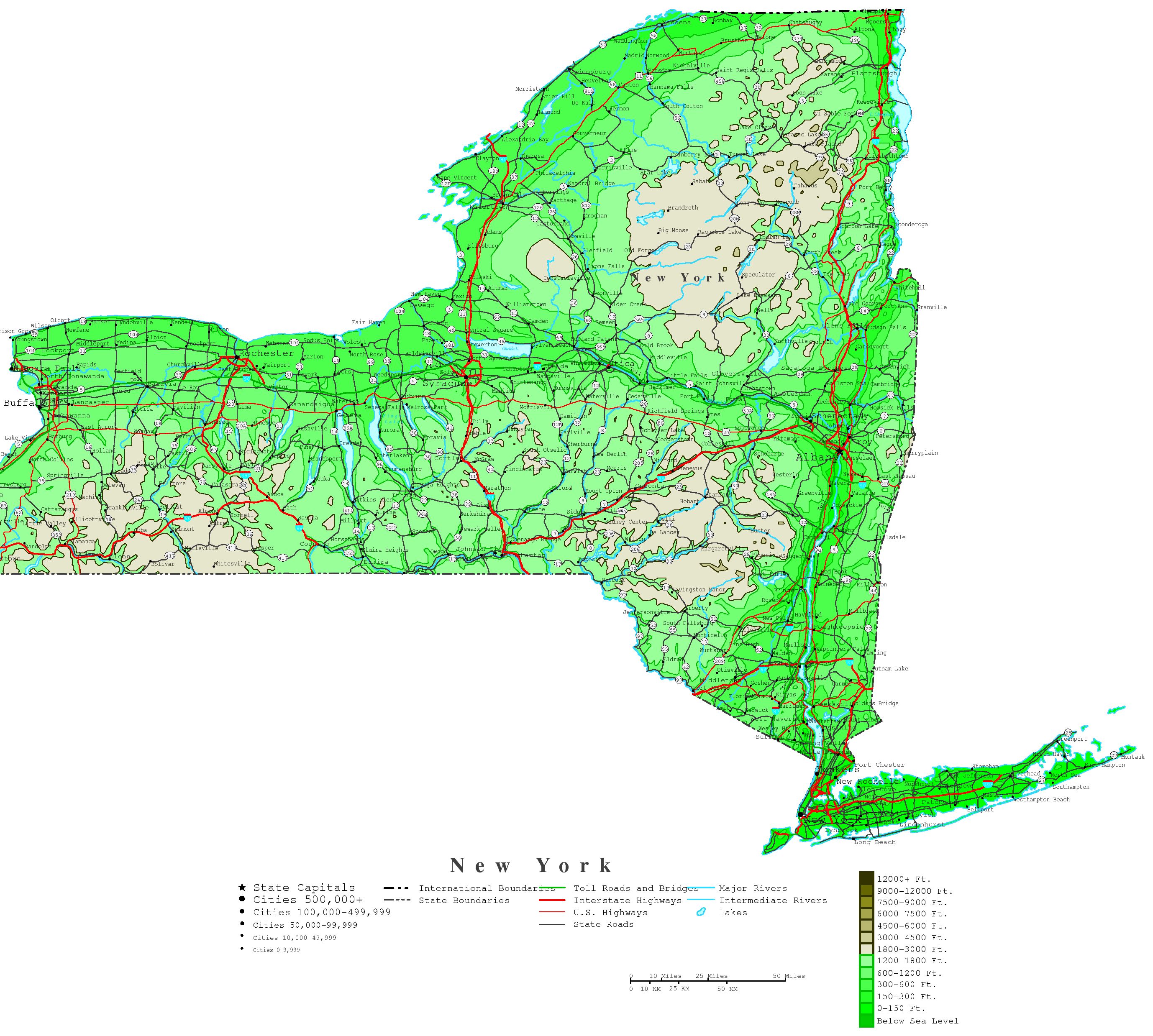 New York Contour Map