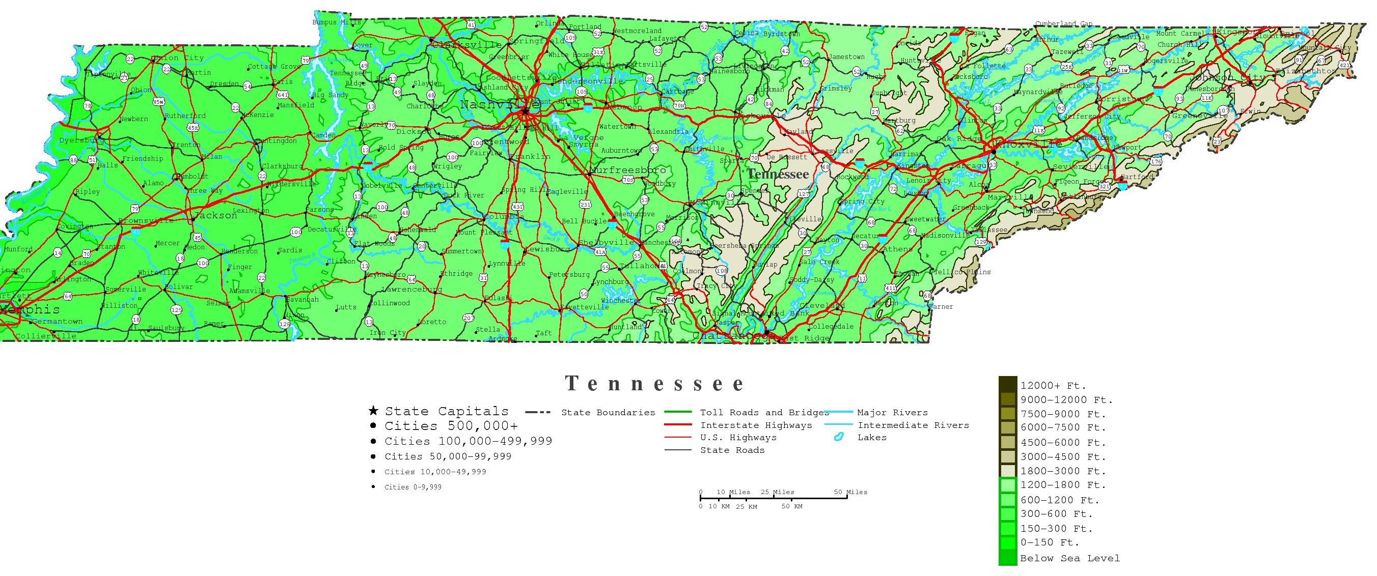 Tennessee contour map 953