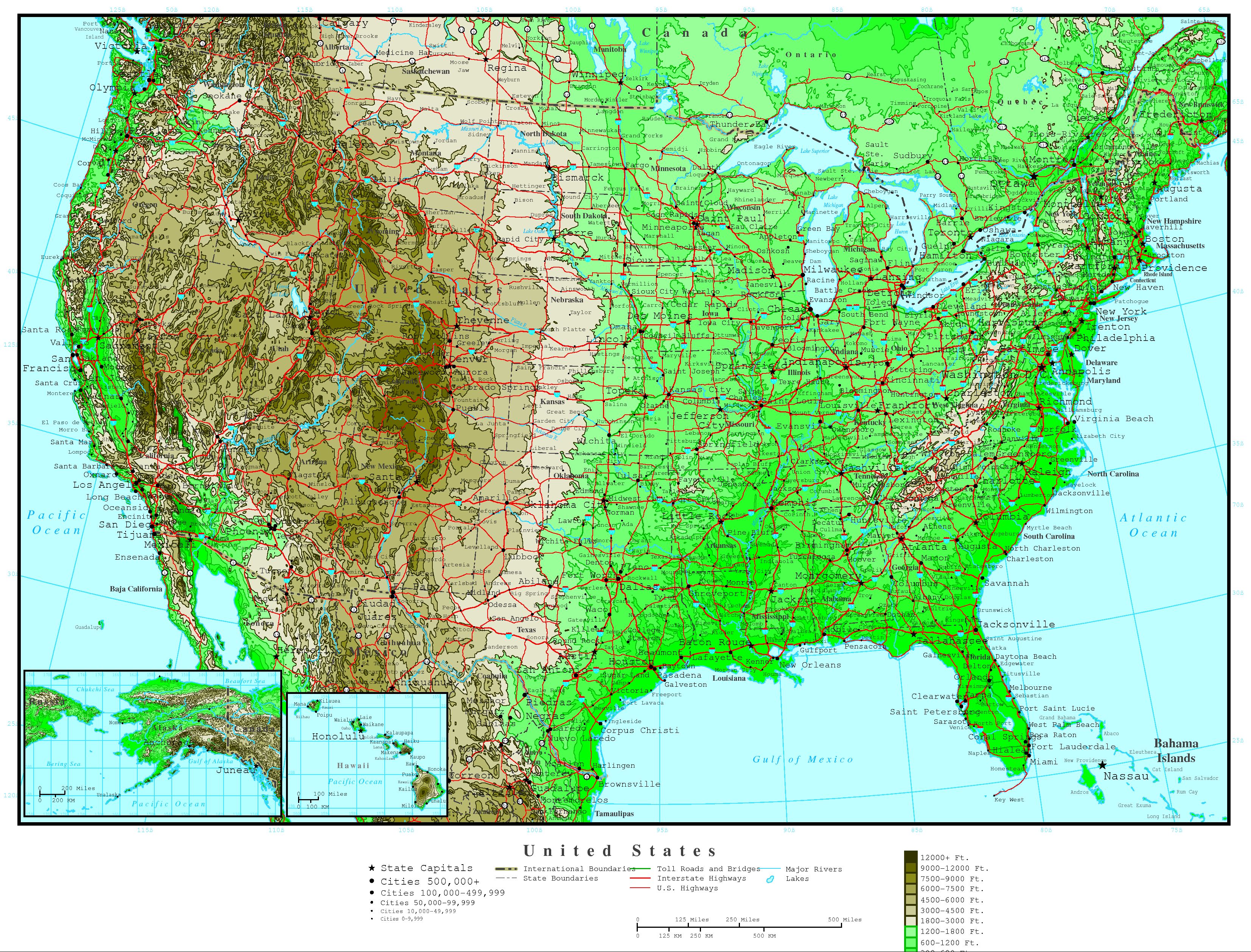 United States Elevation Map