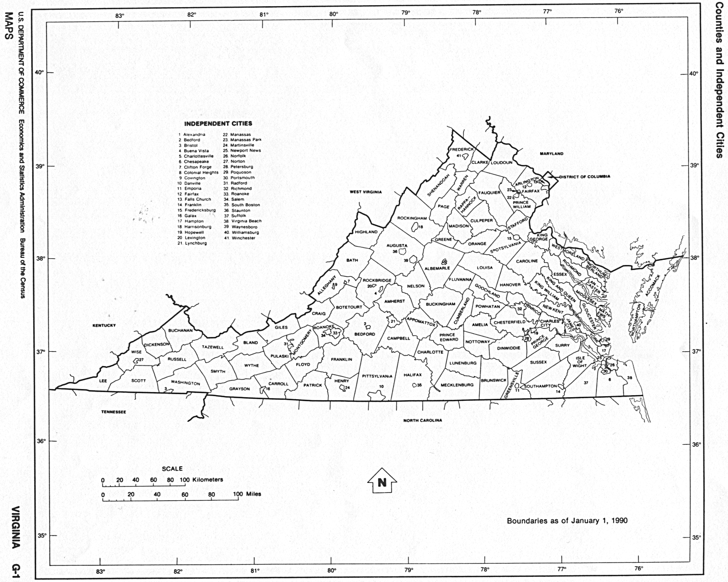 Virginia Free Map