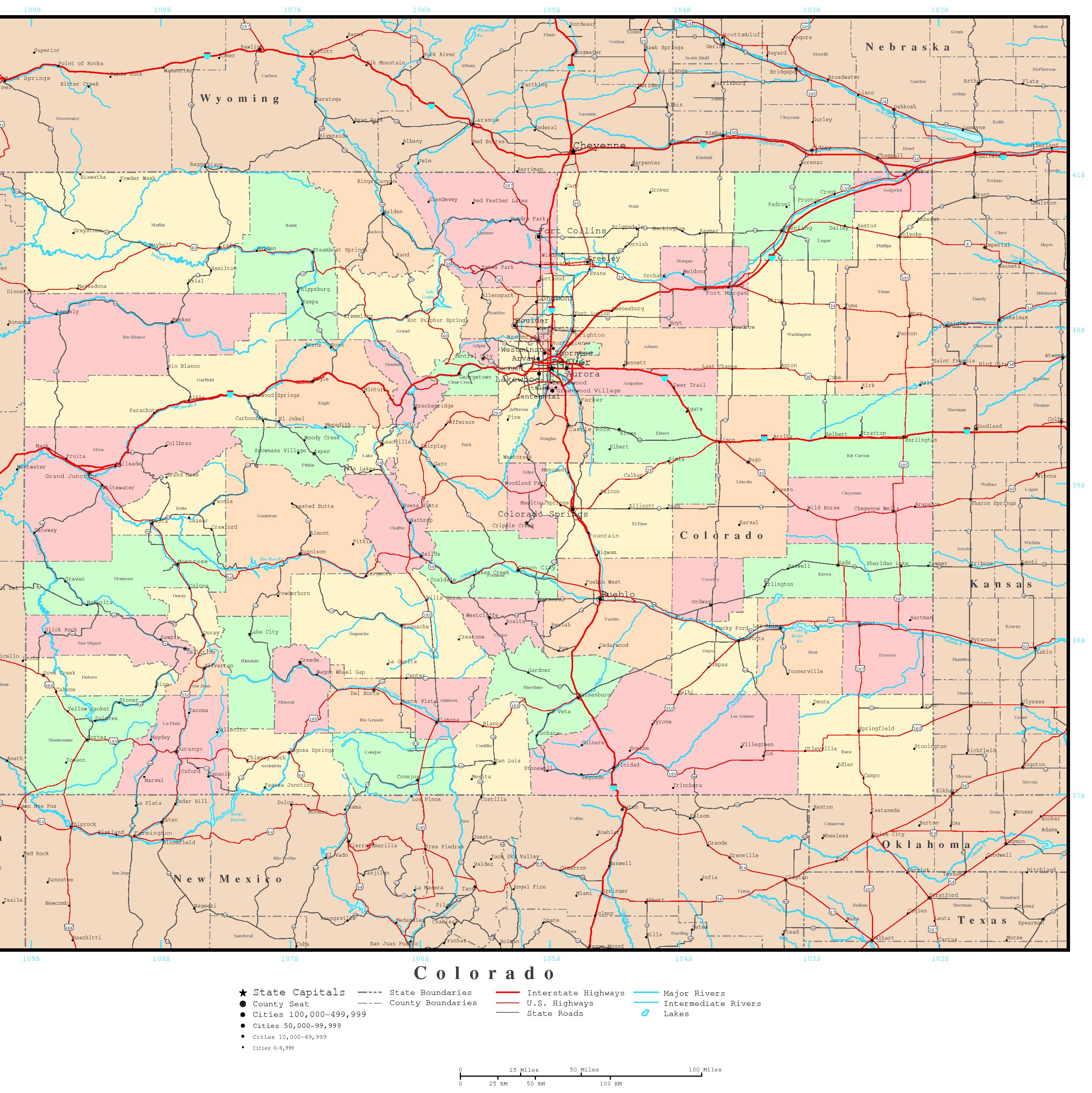 Colorado political map 804