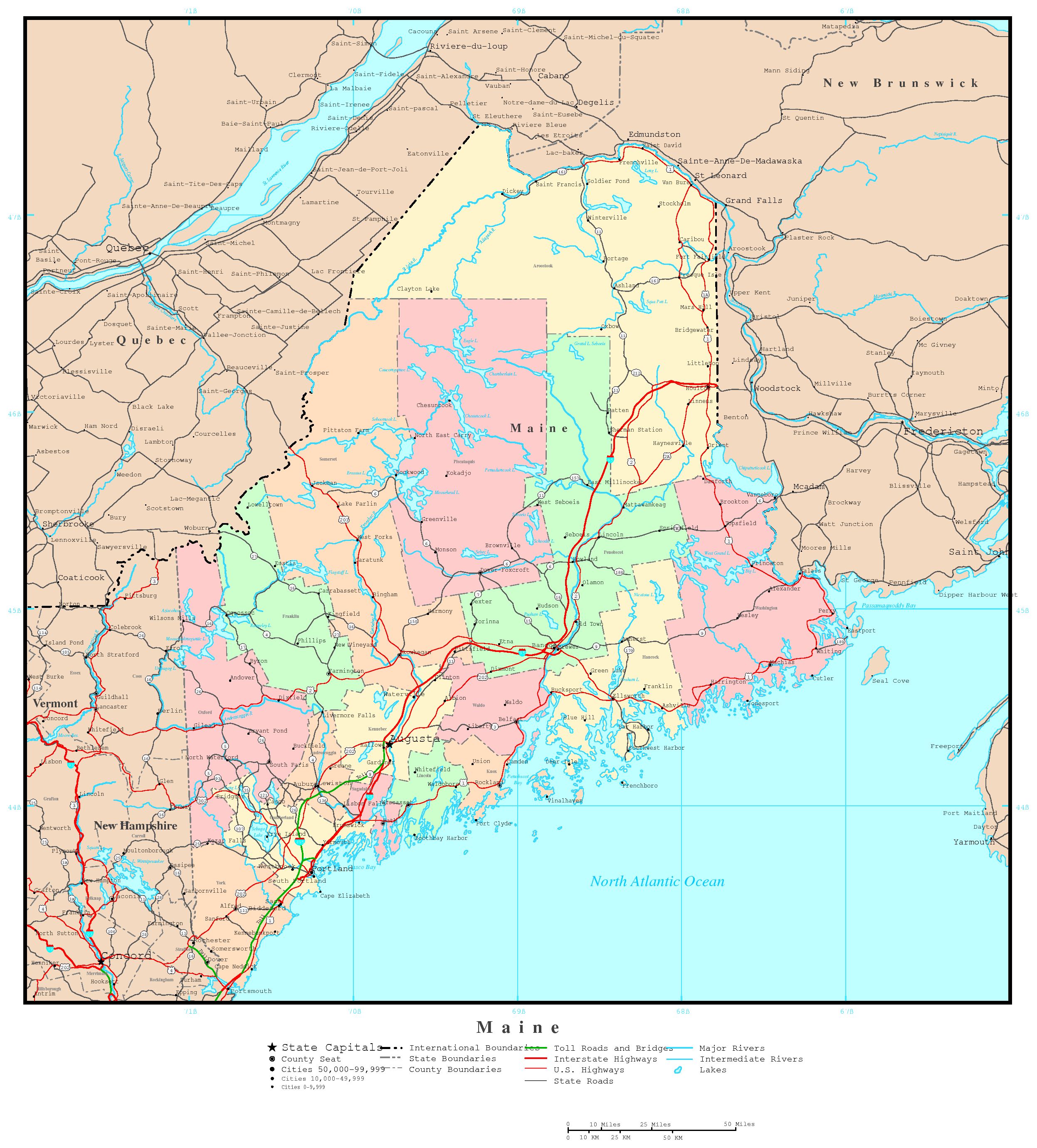 Maine Political Map