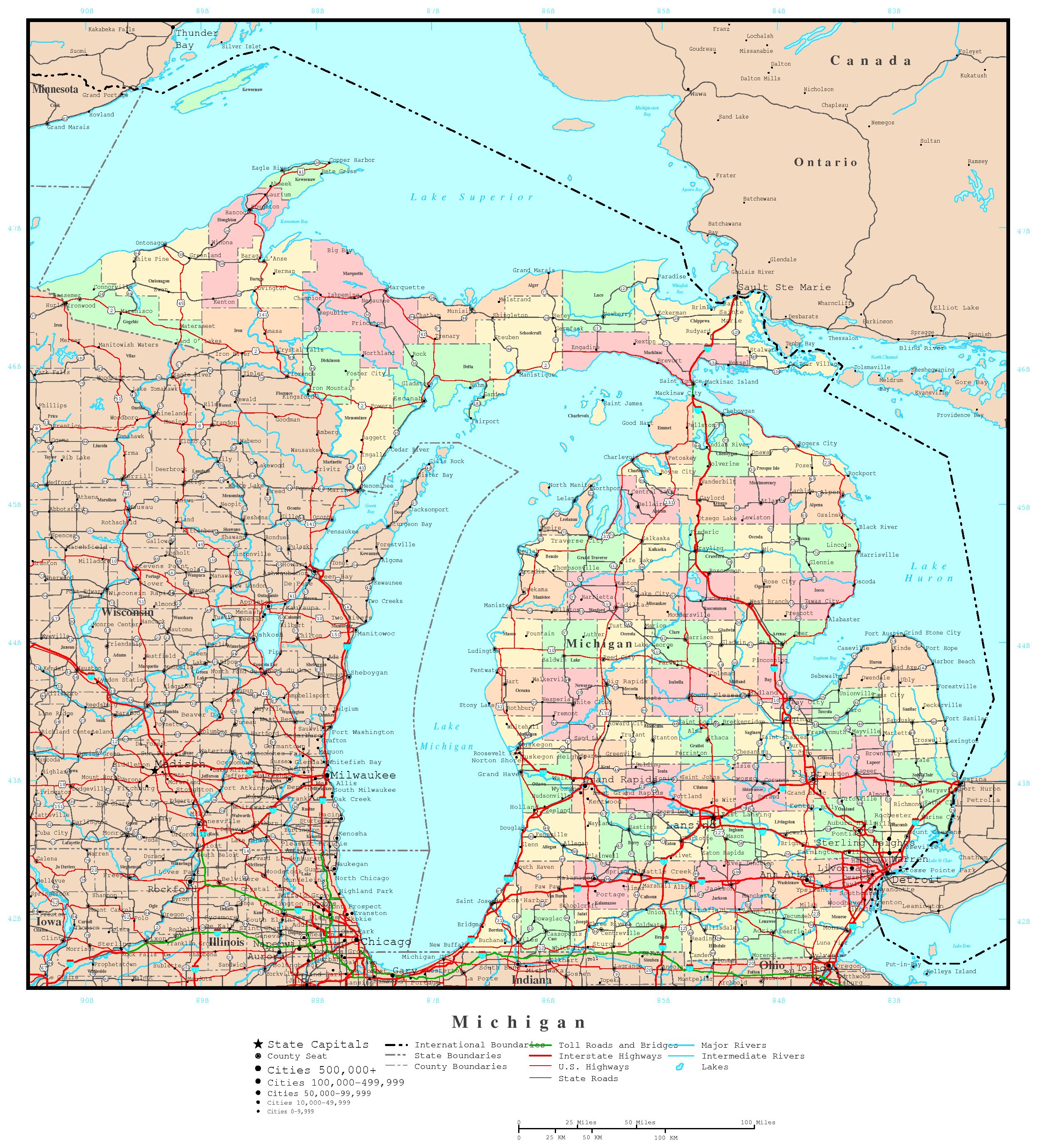 Michigan Political Map