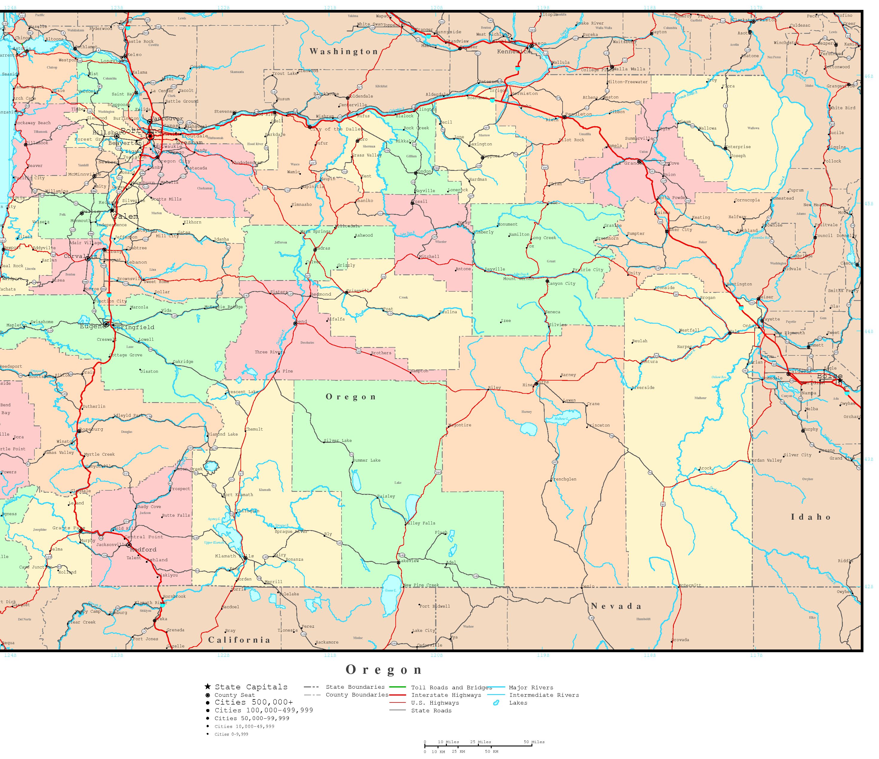 Oregon Political Map
