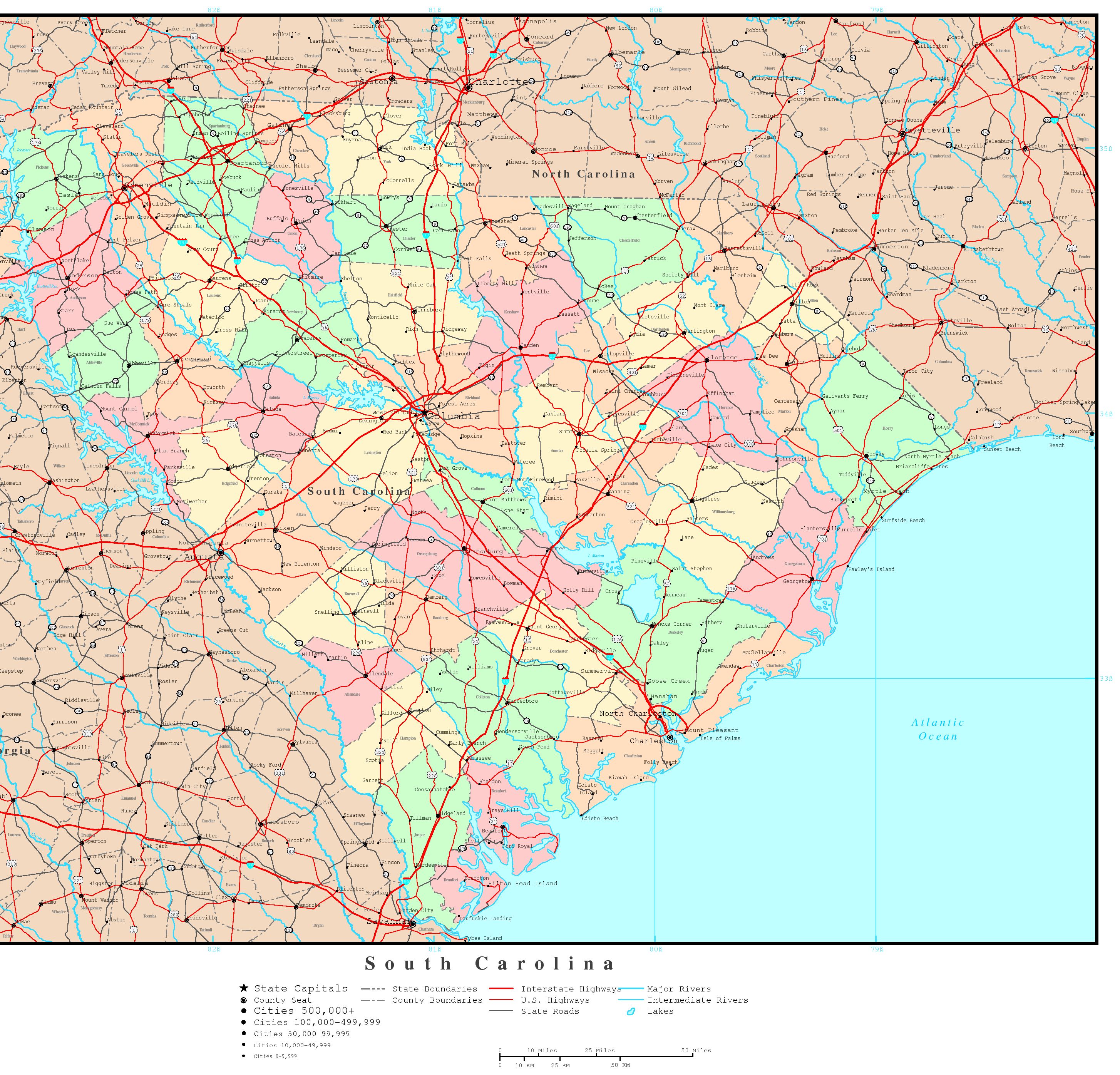 South Carolina Political Map