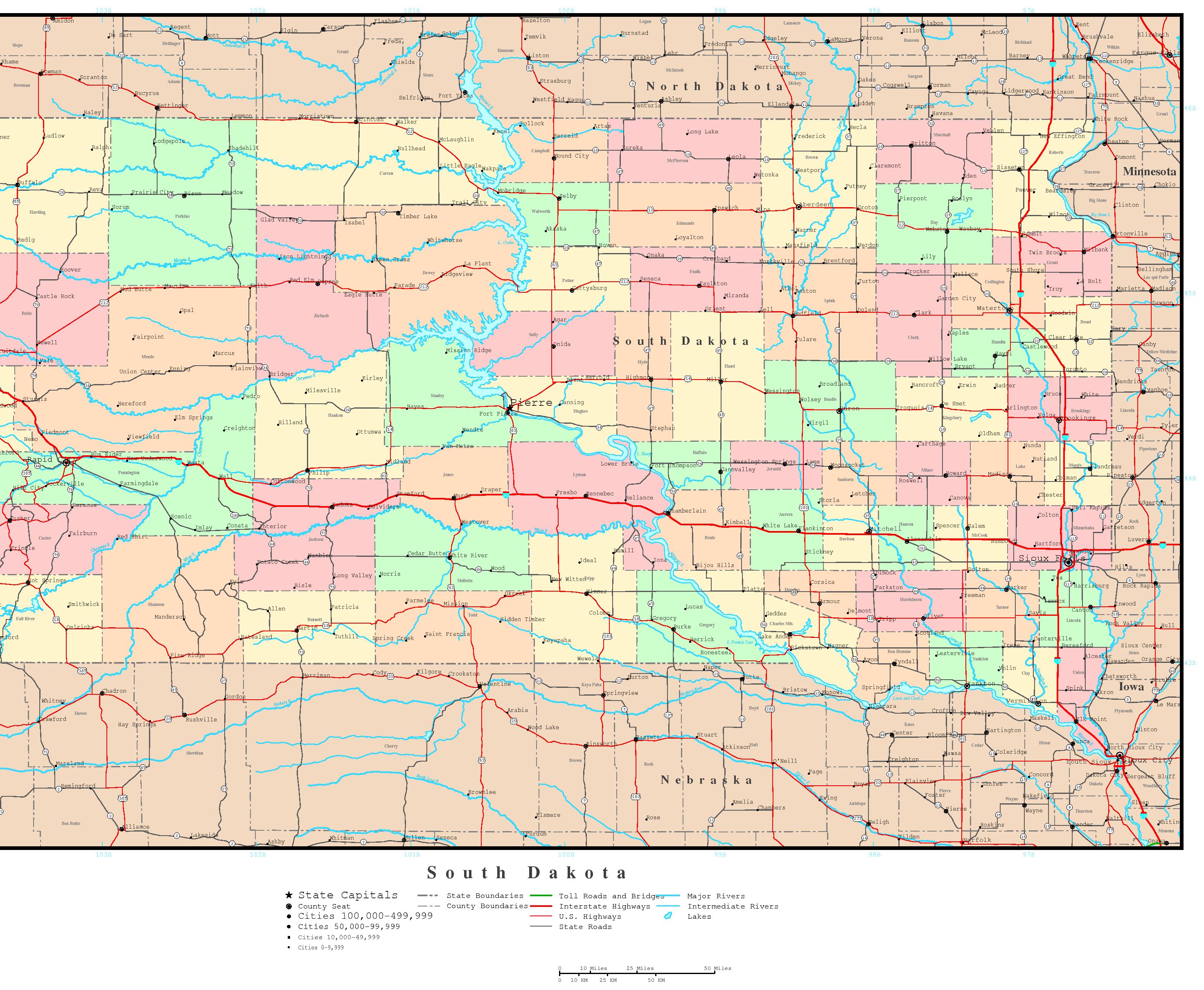 South Dakota Political Map