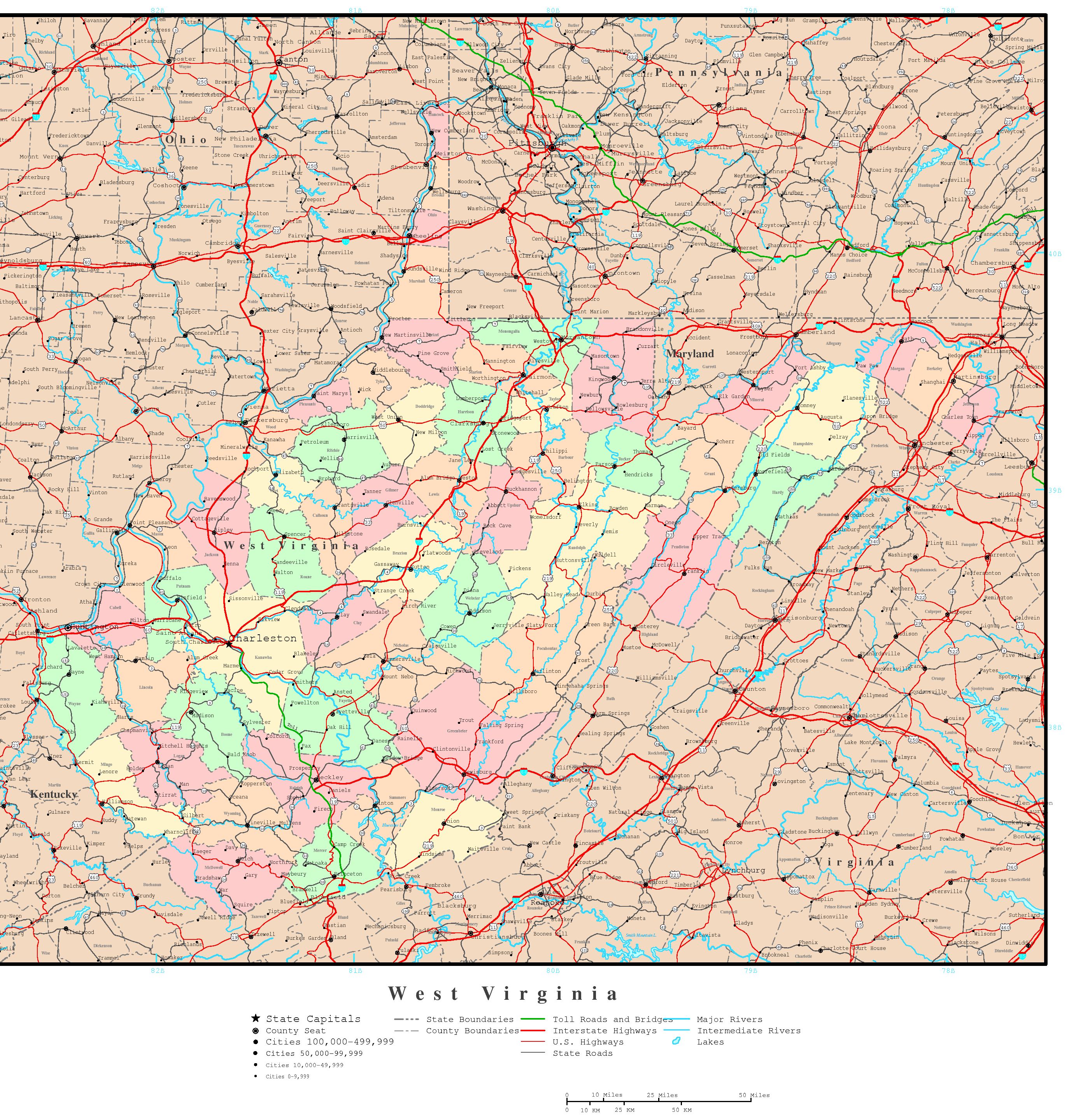 West Virginia Political Map