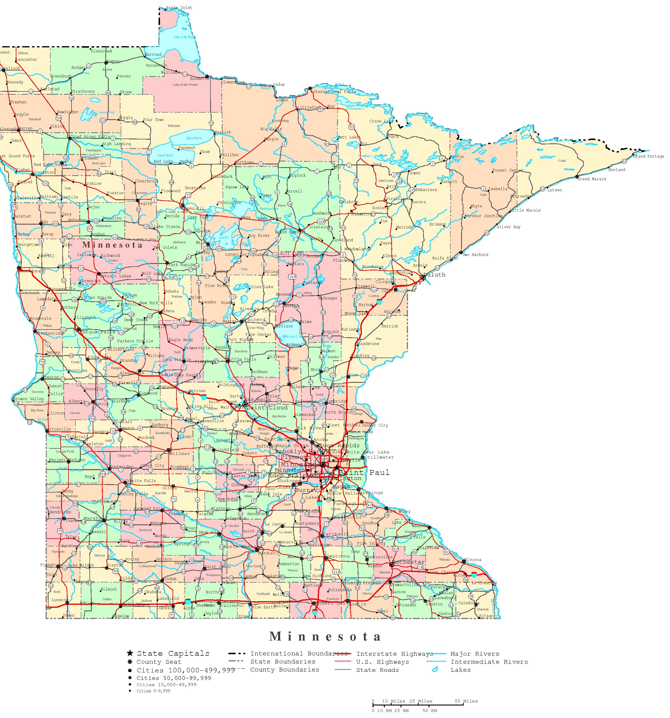 Minnesota Printable Map