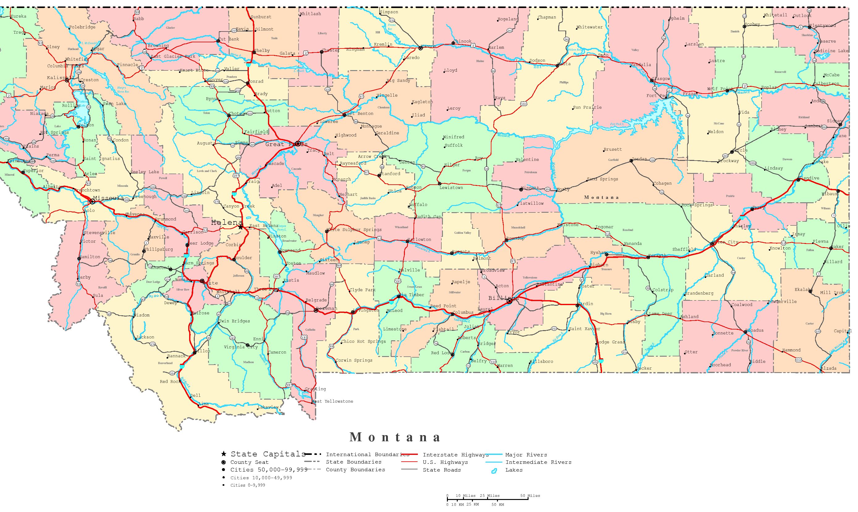 Montana Printable Map