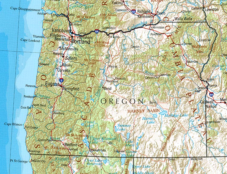 Oregon Elevation Chart