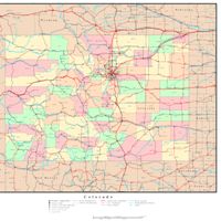 Colorado State  on And Cities And Roads Of Colorado State  Political Colorado Map