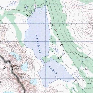 topo map of Amethyst Lakes