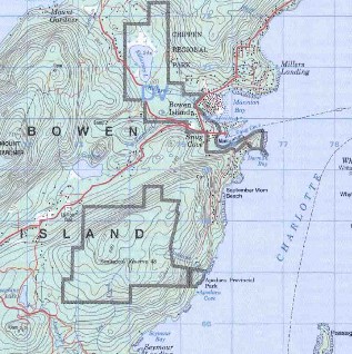 topo map of Bowen Island