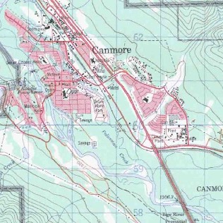 topo map of Canmore