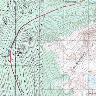 topo map of Rogers Pass - Glacier NP
