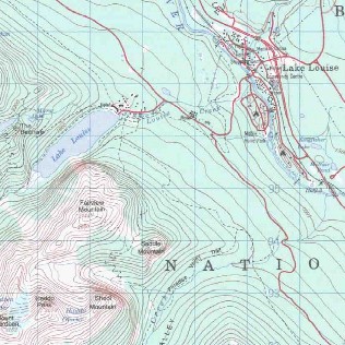 topo map of Lake Louise