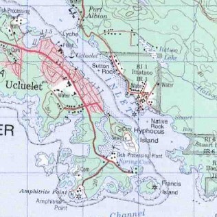 topo map of Long Beach - Ucluelet