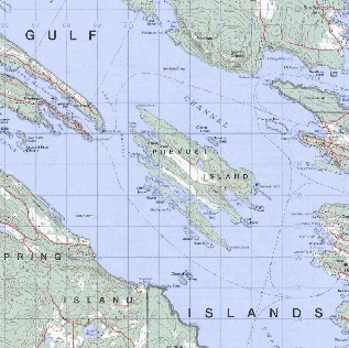 topo map of Southern Gulf Islands