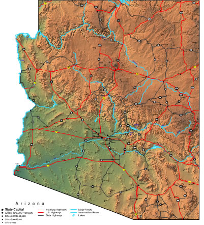 Arizona Map Online Maps Of Arizona State