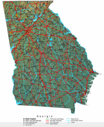 Georgia Map - online maps of Georgia State