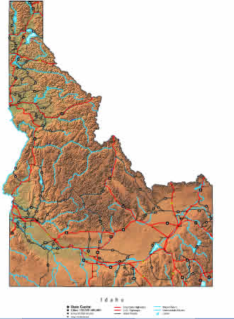 Idaho Map - online maps of Idaho State