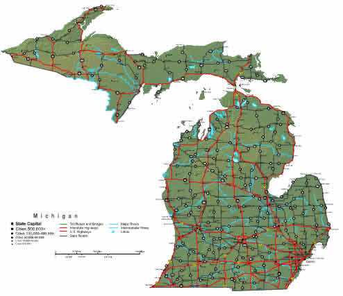 michigan map maps state interactive rivers zoomable river