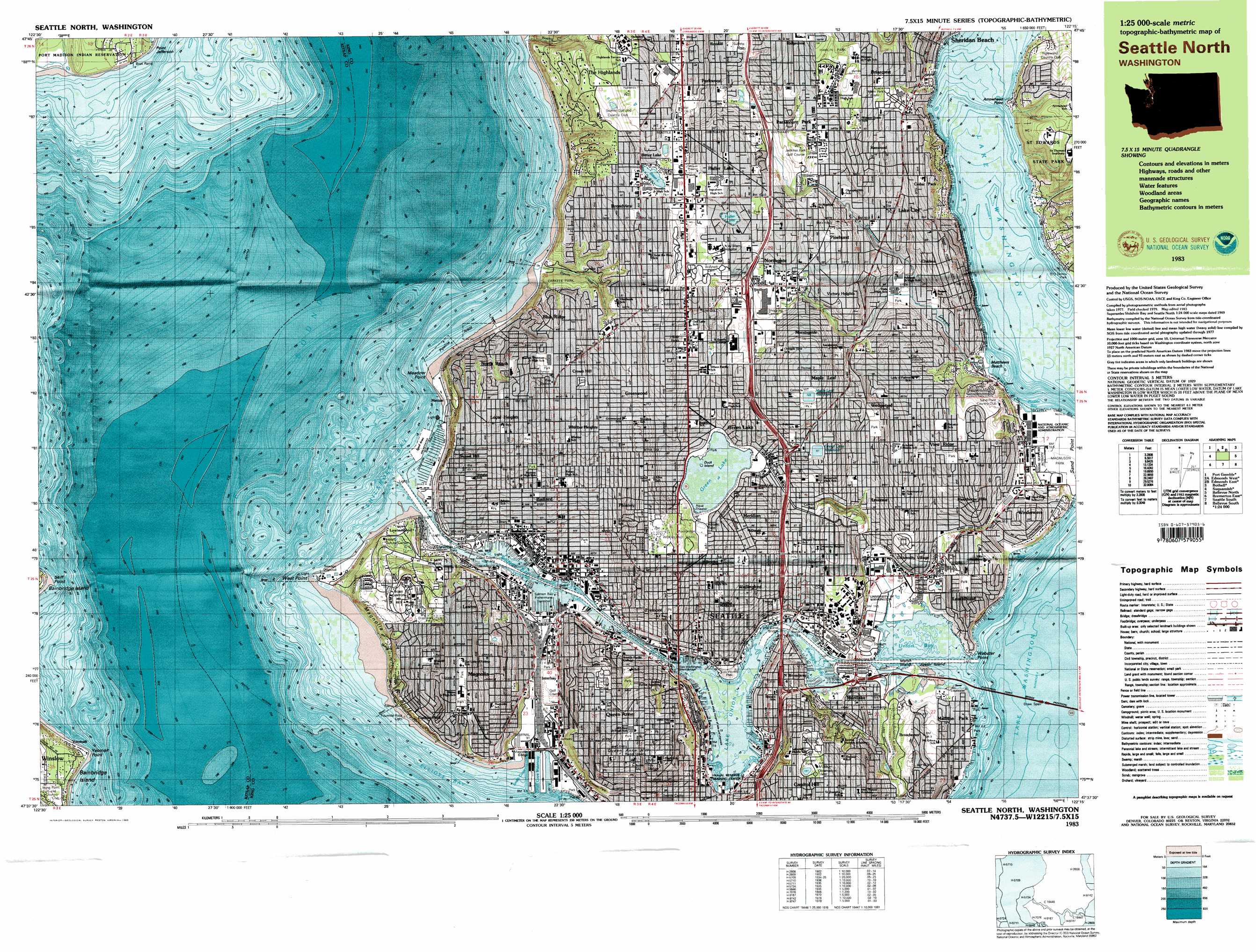 Seattle North Topographic Map Wa Usgs Topo Quad 47122f3