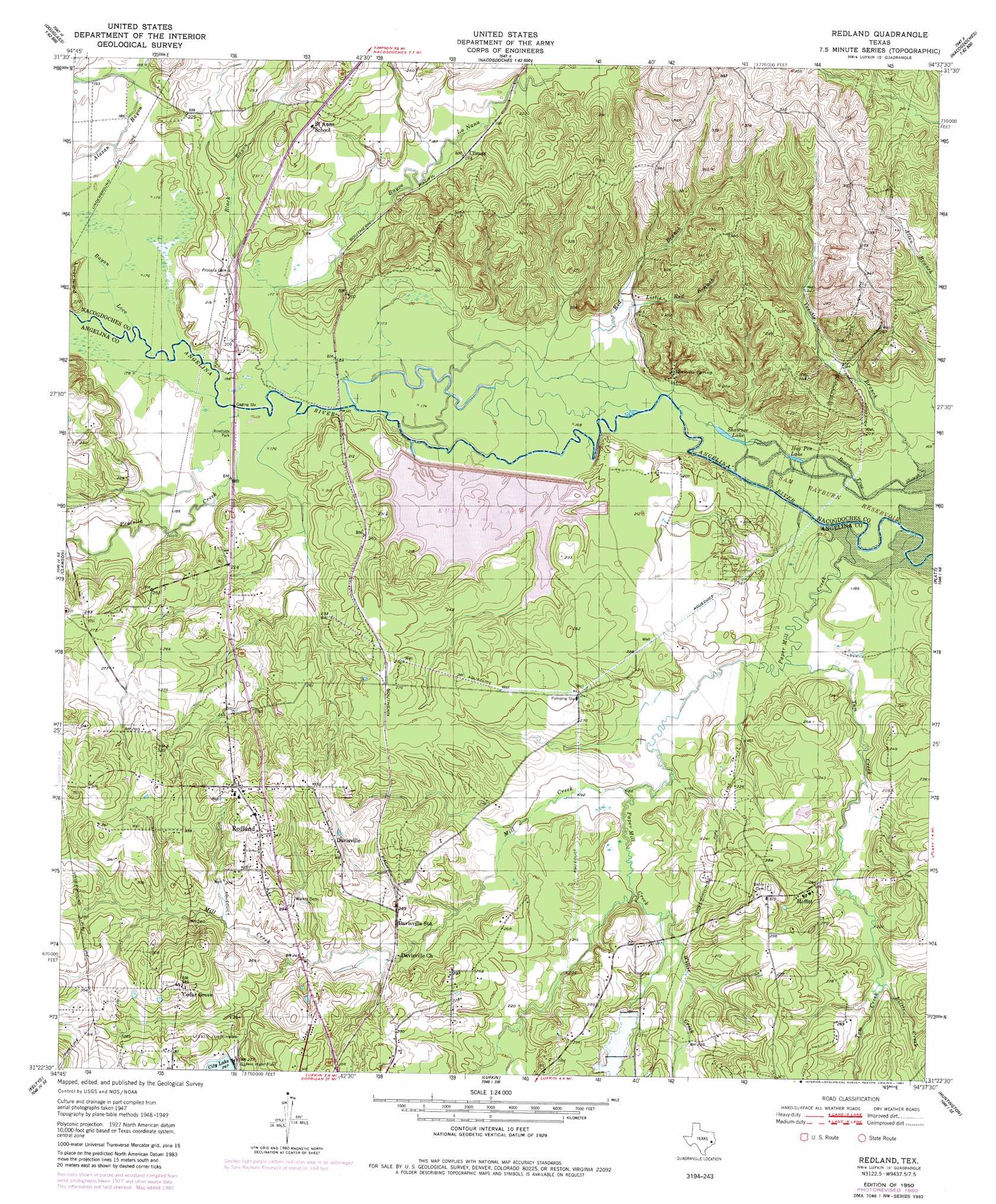 Redland topographic map, TX - USGS Topo Quad 31094d6
