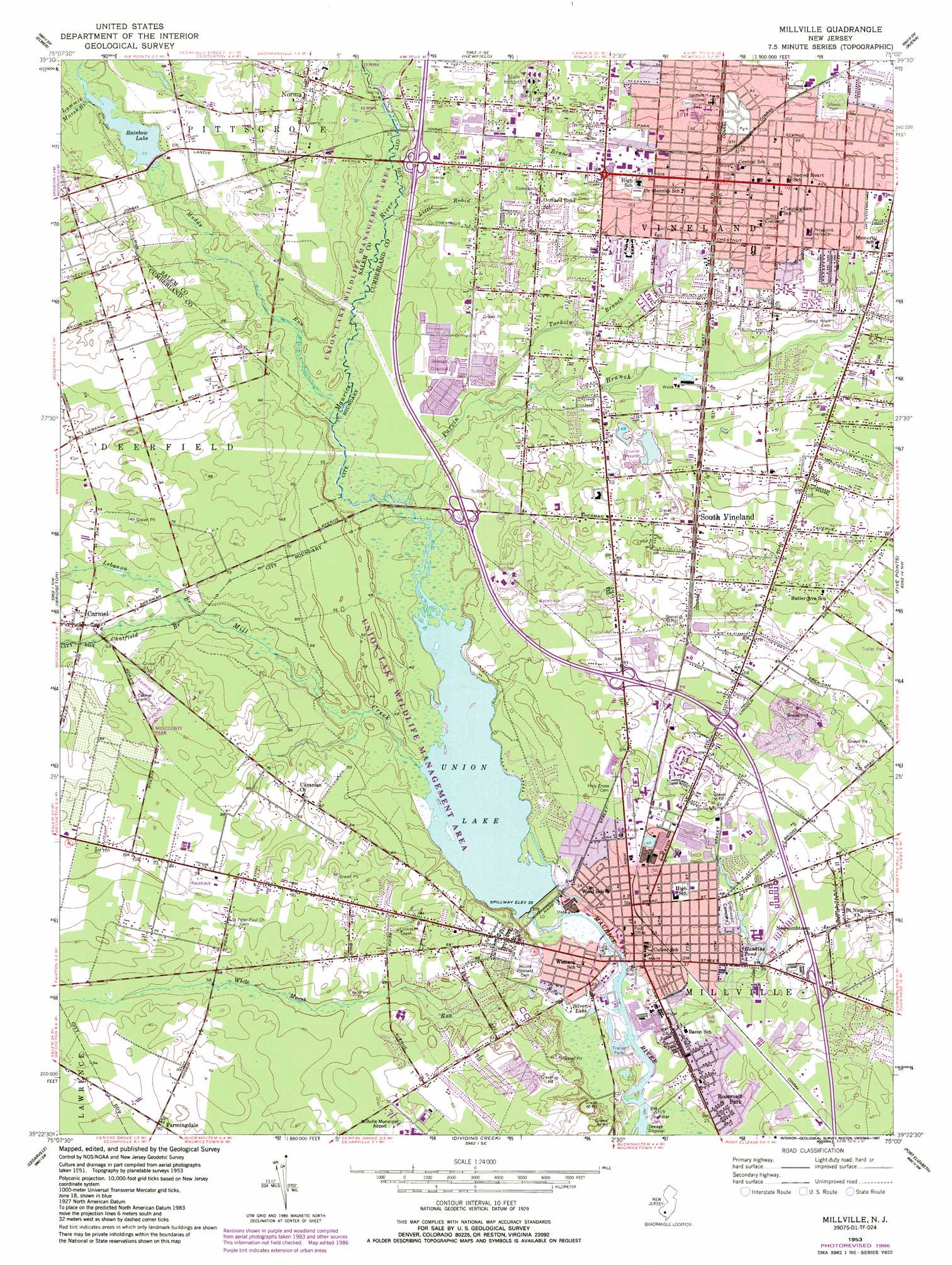 Millville topographic map, NJ - USGS Topo Quad 39075d1
