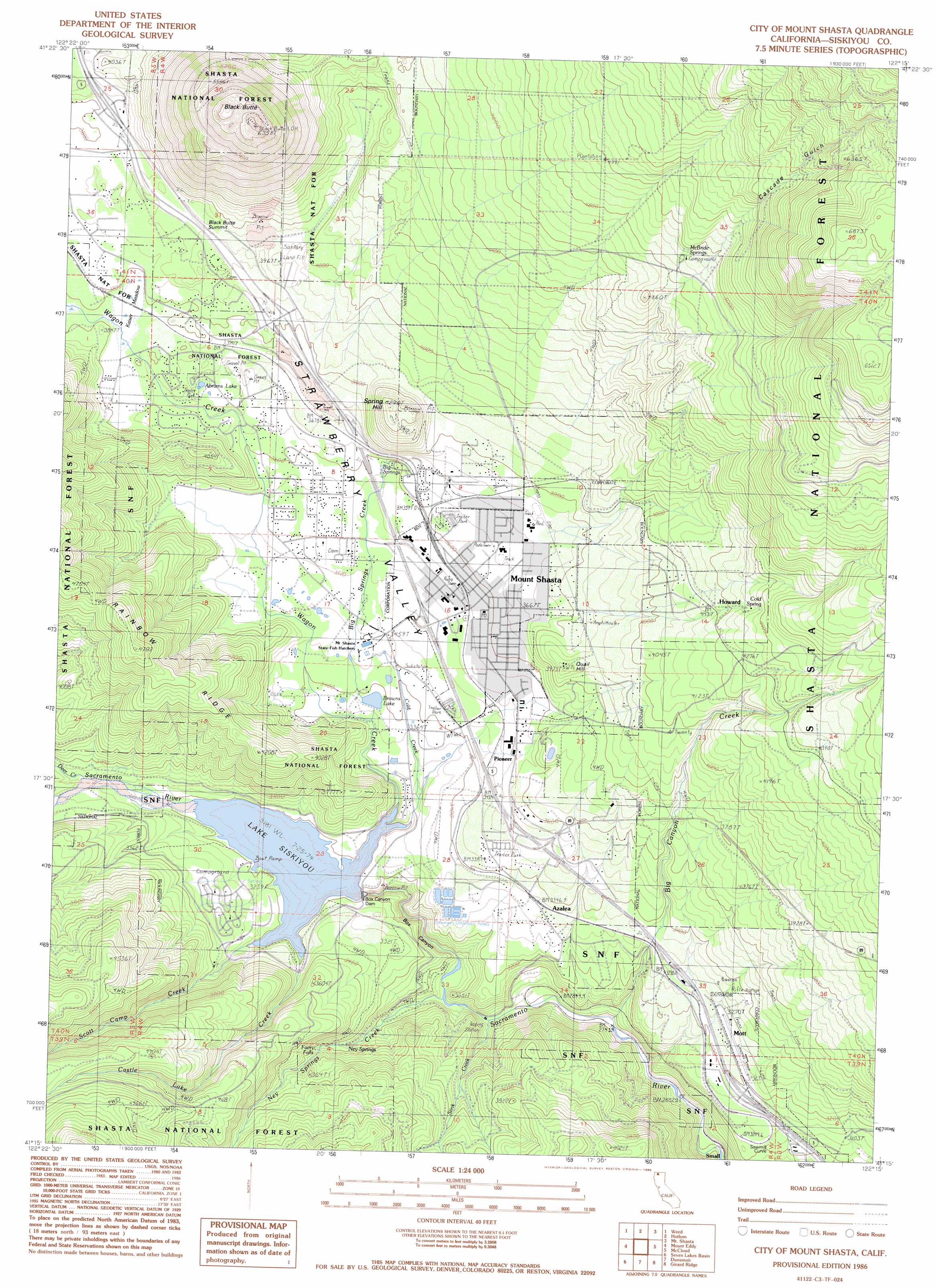 City Of Mount Shasta Topographic Map Ca Usgs Topo Quad 41122c3
