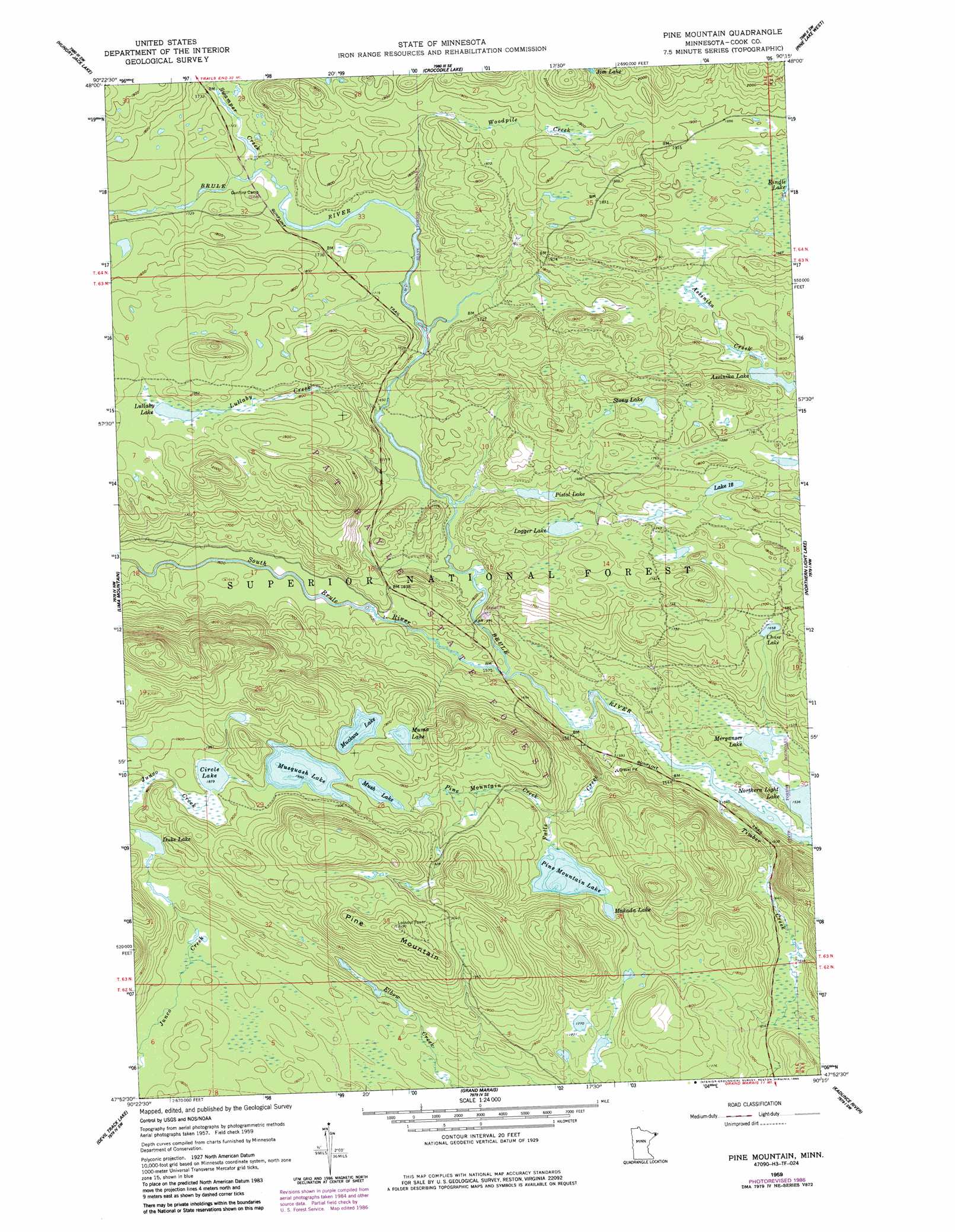 Pine Mountain topographic map, MN - USGS Topo Quad 47090h3