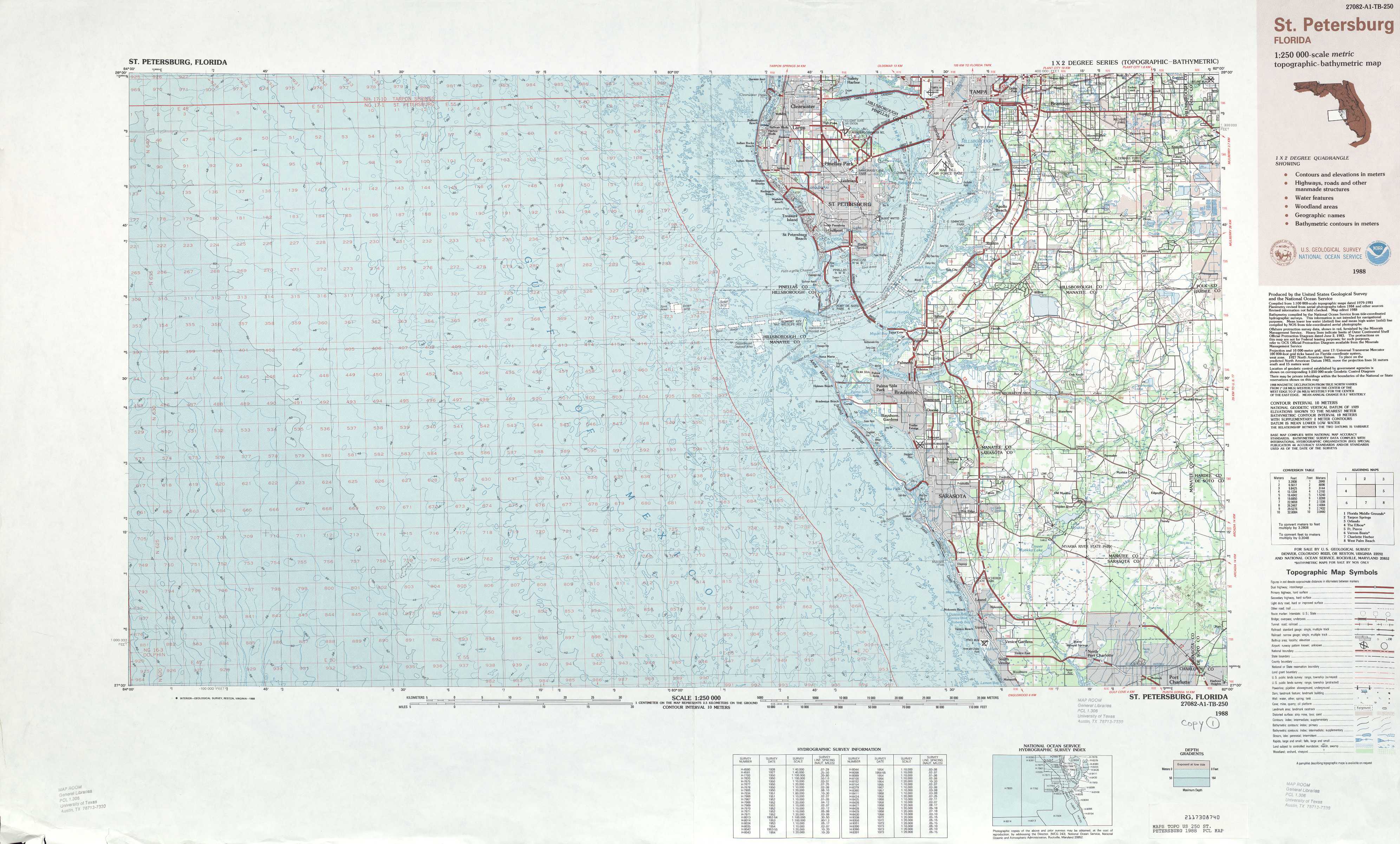 St Petersburg Topographic Maps Fl Usgs Topo Quad 27082a1 At 1 250 000 Scale
