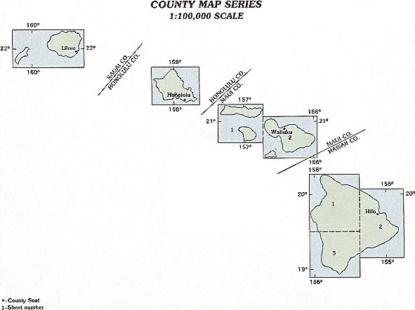 scale map of hawaiian islands. Hawaii Topographic Index Map: