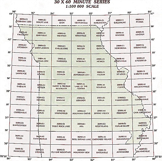 topographic maps of missouri. Missouri Topographic Index