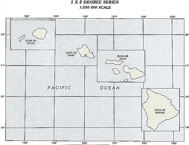 topographic map of hawaiian islands. Hawaii topo maps at 1:250000