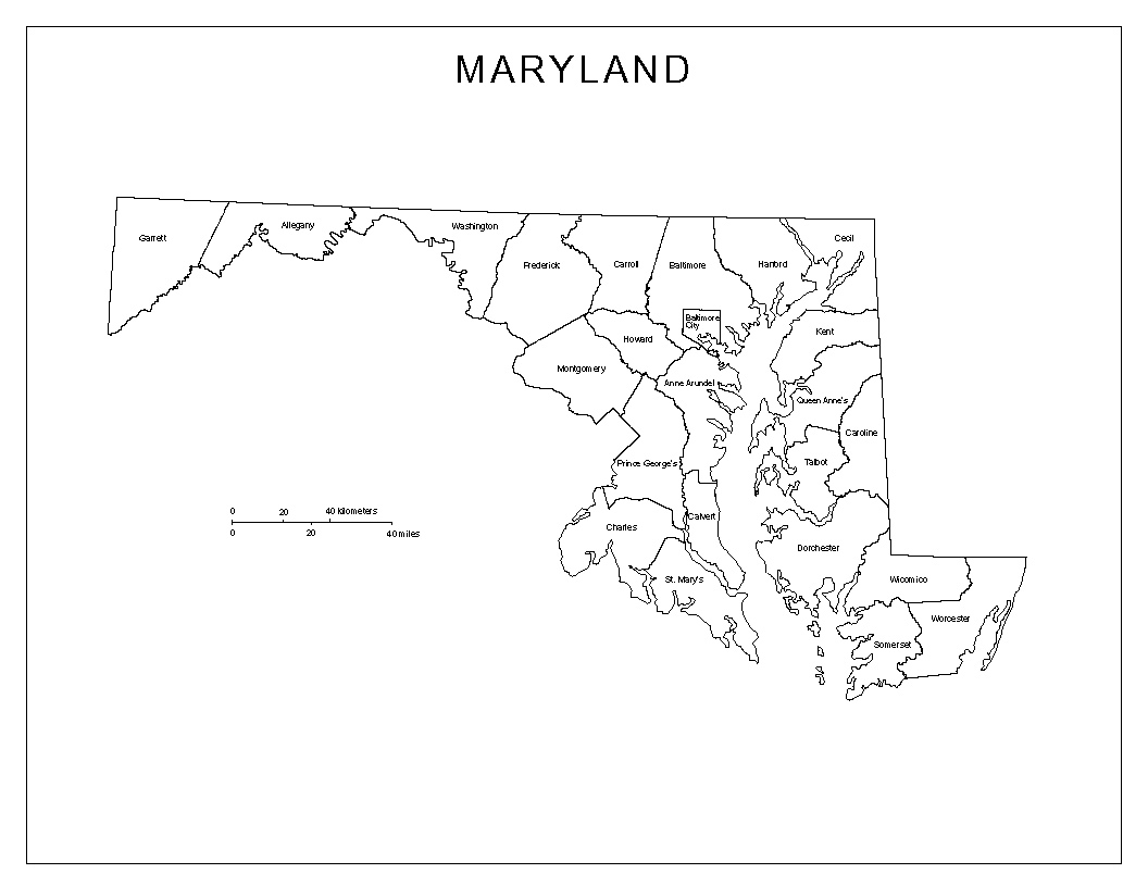 Maryland Labeled Map