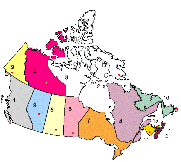 blank map of Canada provinces, CAN outline map